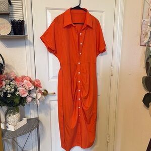 Bright orange sundress